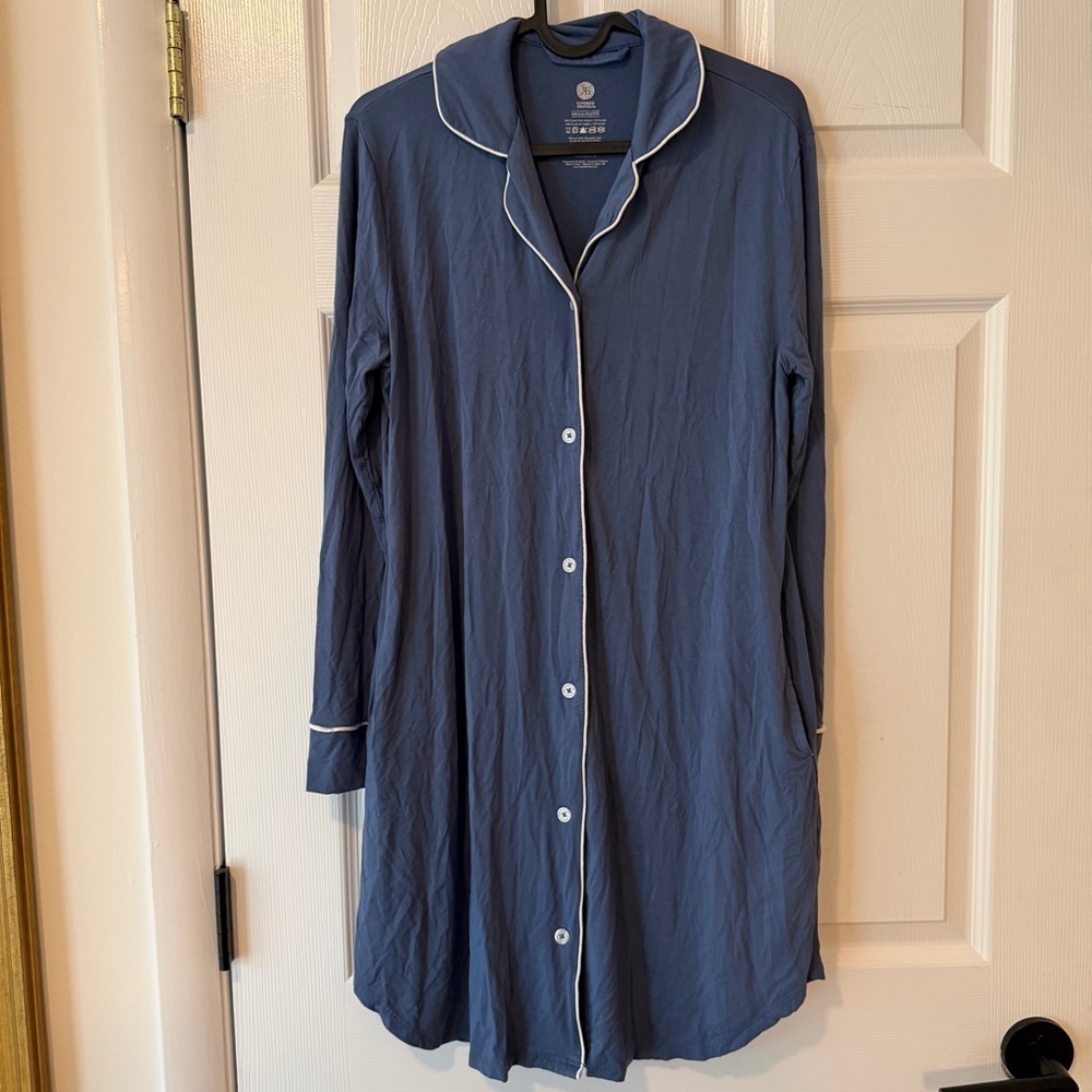 Kindred Bravely Navy Blue Sleep Top with White Logo Print